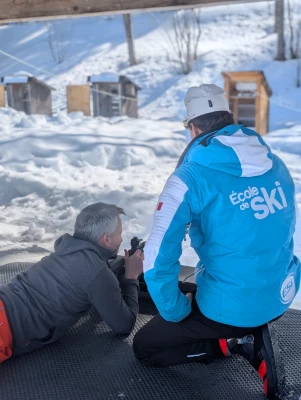 Biathlon carabines à air comprimé - Neige dans le Jura - Profitez de notre pas de tir abrité et d'une piste de...