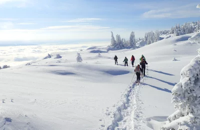 Randonnée raquette <br> Journée dans le Jura - Activité Jura - Au cœur du Jura, une journée en raquettes hors...